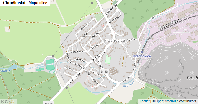 Chrudimská - mapa ulice