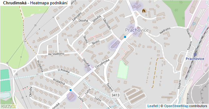 Chrudimská - mapa podnikání