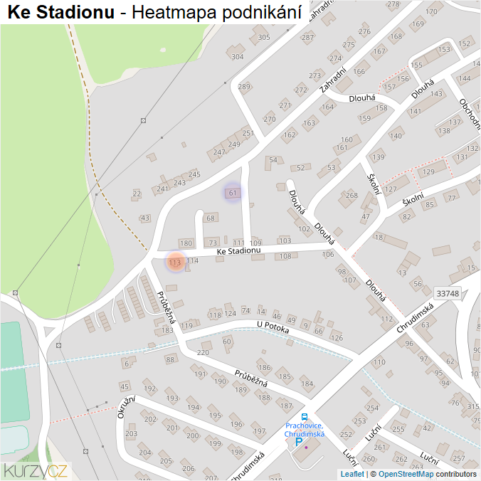 Mapa Ke Stadionu - Firmy v ulici.