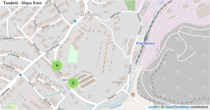 Tovární - mapa firem