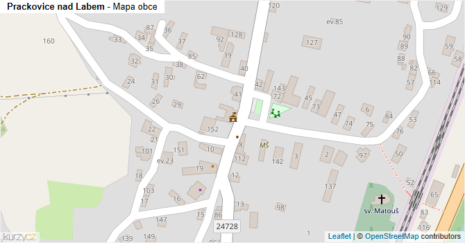 Prackovice nad Labem - mapa obce