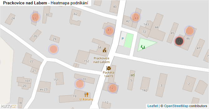Prackovice nad Labem - mapa podnikání