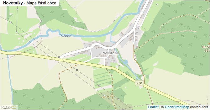 Novotníky - mapa části obce