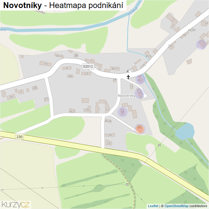 Mapa Novotníky - Firmy v části obce.