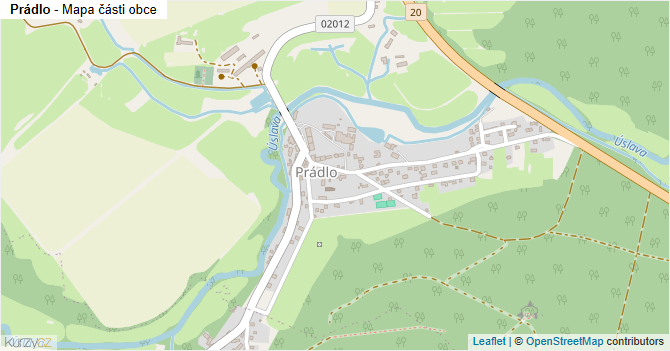 Prádlo - mapa části obce