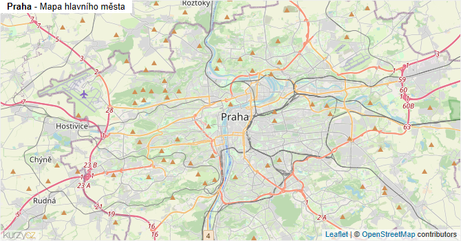 Praha - mapa hlavního města