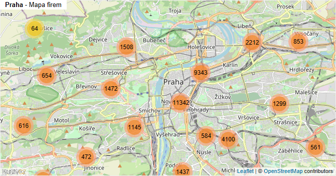 Praha - mapa firem