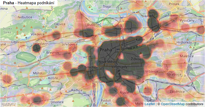 Praha - mapa podnikání