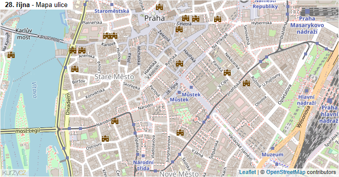 28. října - mapa ulice