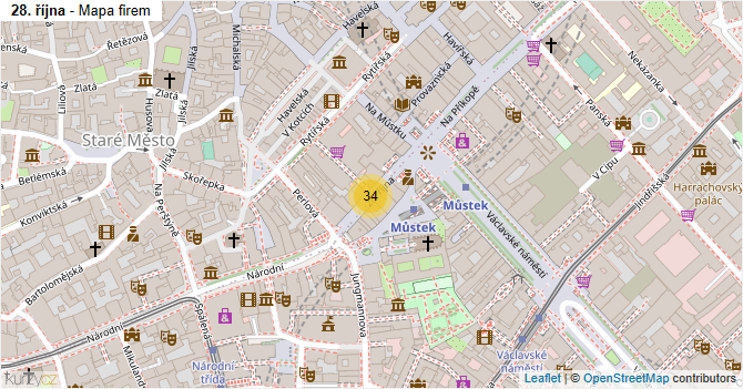 28. října - mapa firem