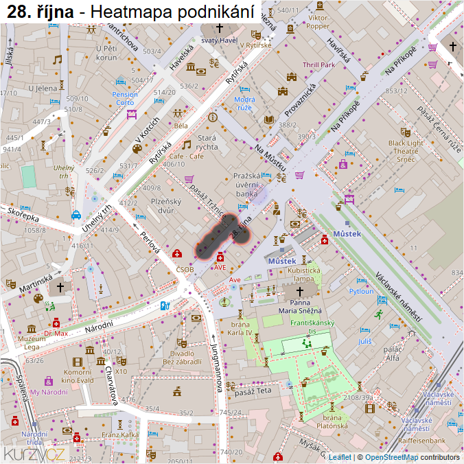 Mapa 28. října - Firmy v ulici.