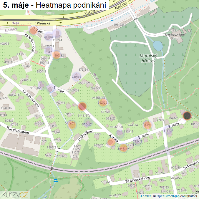 Mapa 5. máje - Firmy v ulici.