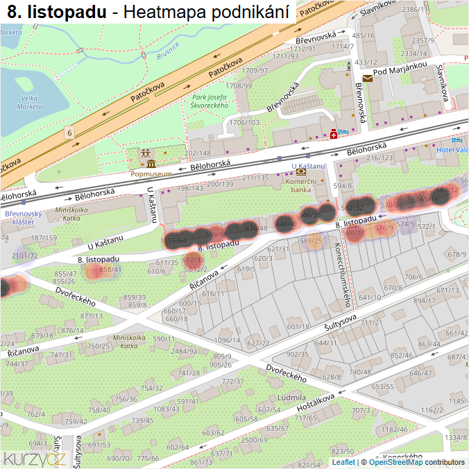 Mapa 8. listopadu - Firmy v ulici.
