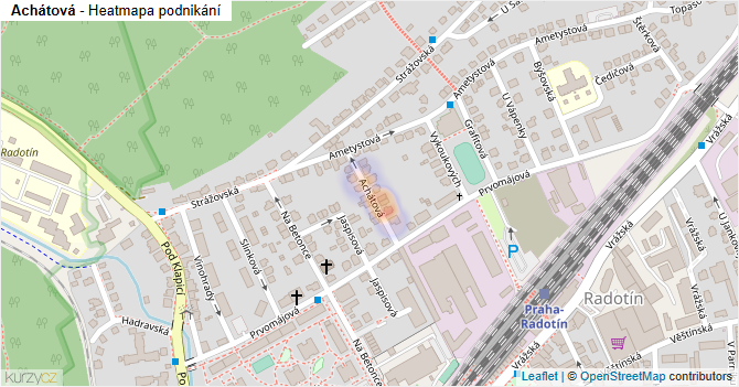 Achátová - mapa podnikání