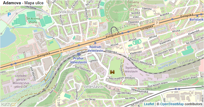 Adamova - mapa ulice