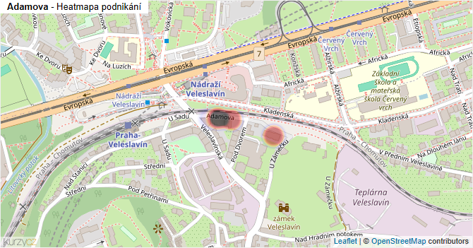 Adamova - mapa podnikání