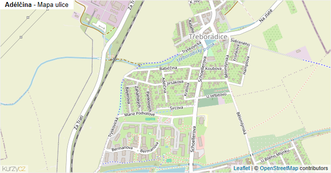 Adélčina - mapa ulice