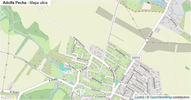 Adolfa Pecha - mapa ulice