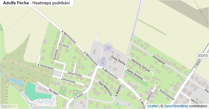 Adolfa Pecha - mapa podnikání