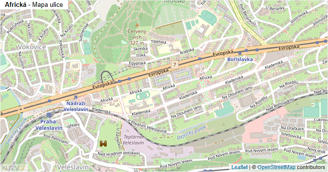 Africká - mapa ulice