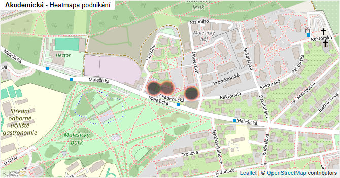 Akademická - mapa podnikání