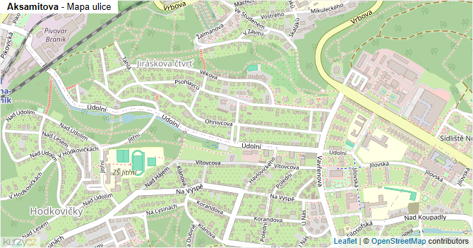 Aksamitova - mapa ulice