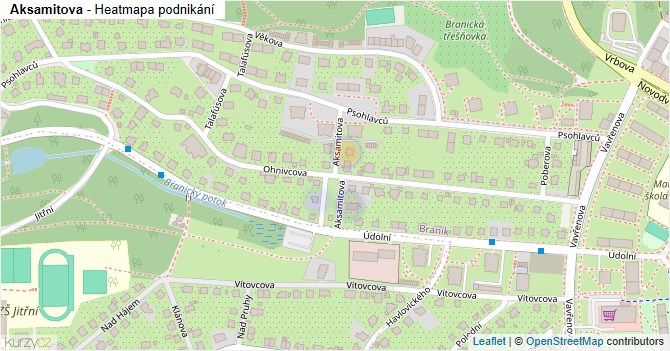 Aksamitova - mapa podnikání