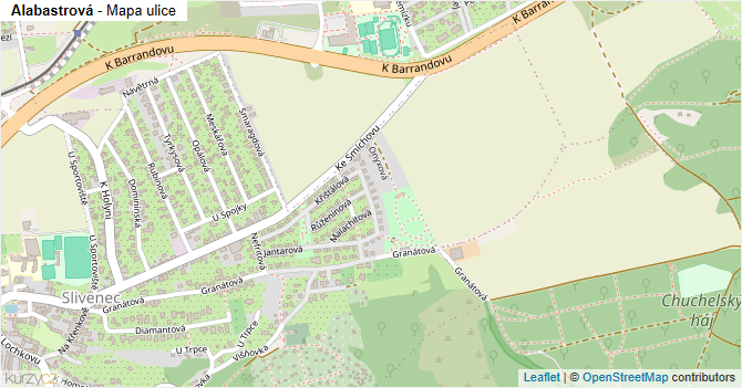Alabastrová - mapa ulice