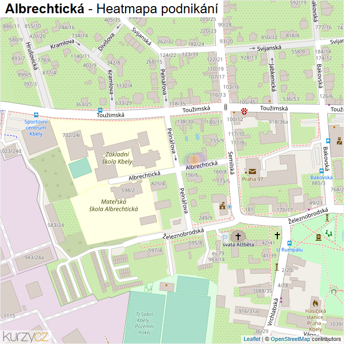 Mapa Albrechtická - Firmy v ulici.
