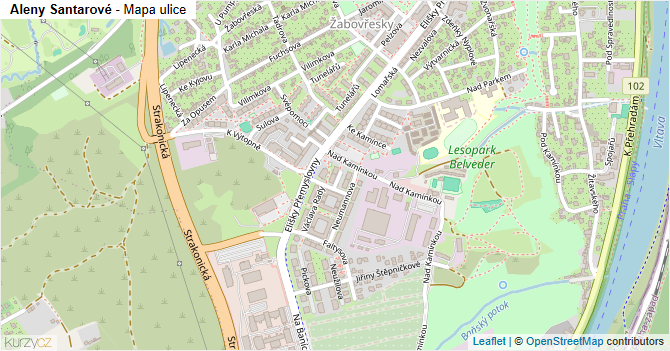 Aleny Santarové - mapa ulice
