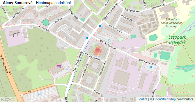 Aleny Santarové - mapa podnikání
