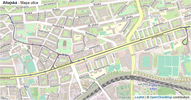 Altajská - mapa ulice