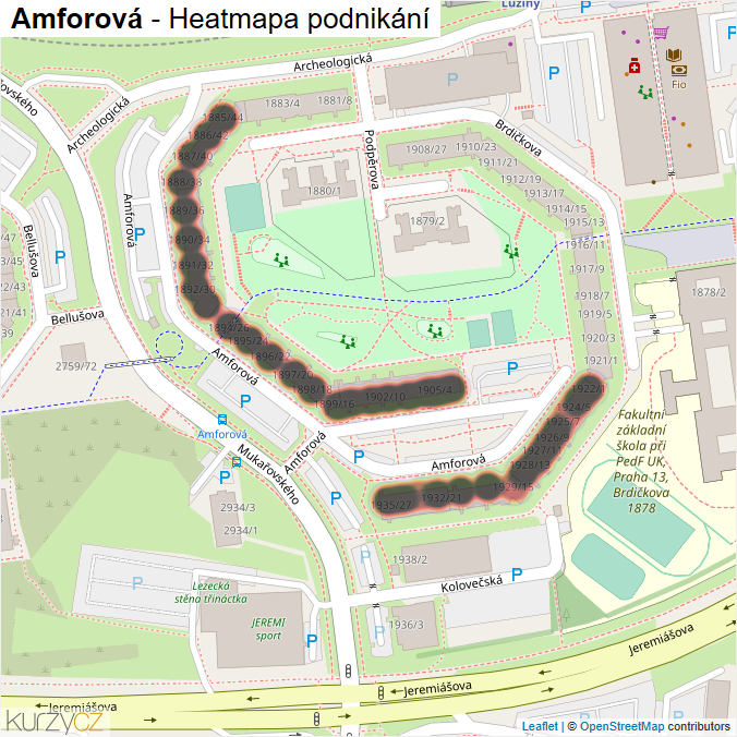 Mapa Amforová - Firmy v ulici.
