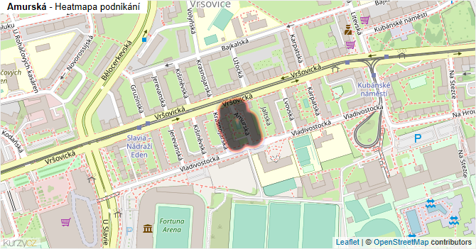 Amurská - mapa podnikání