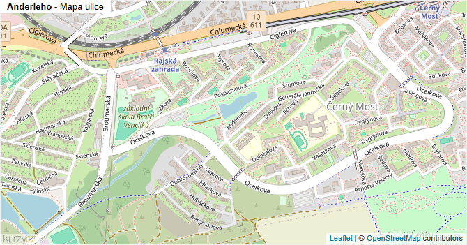 Anderleho - mapa ulice
