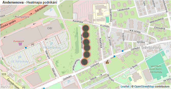 Andersenova - mapa podnikání