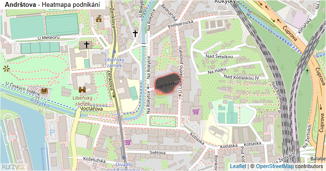 Andrštova - mapa podnikání