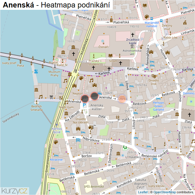 Mapa Anenská - Firmy v ulici.