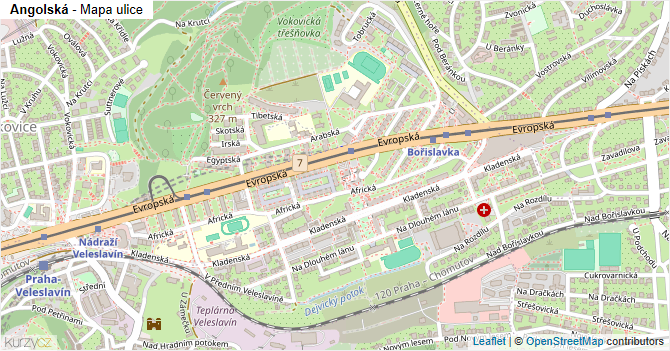 Angolská - mapa ulice