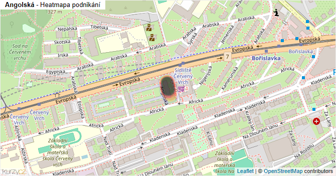 Angolská - mapa podnikání