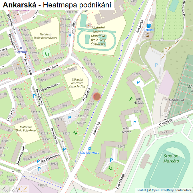 Mapa Ankarská - Firmy v ulici.