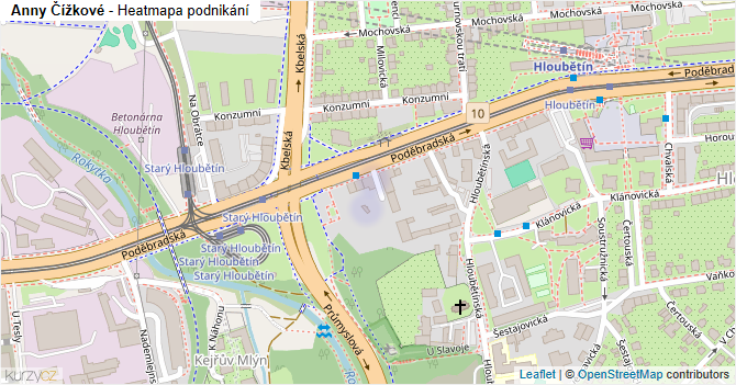 Anny Čížkové - mapa podnikání