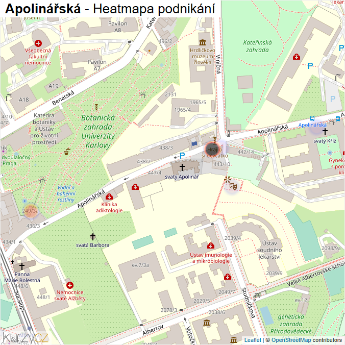 Mapa Apolinářská - Firmy v ulici.