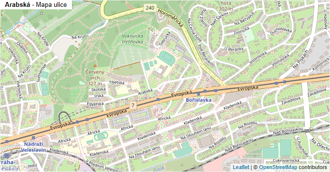 Arabská - mapa ulice