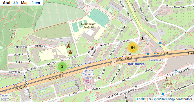Arabská - mapa firem