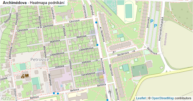 Archimédova - mapa podnikání