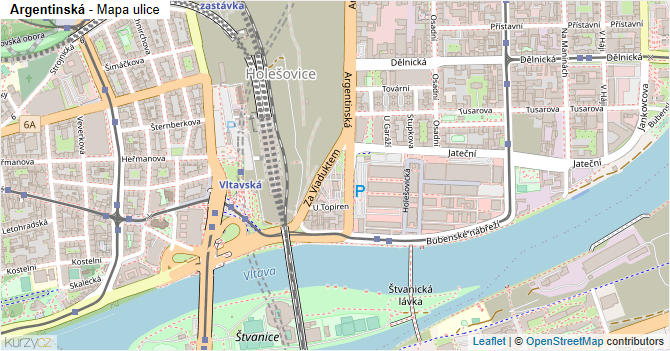 Argentinská - mapa ulice