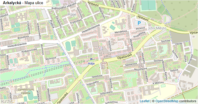 Arkalycká - mapa ulice