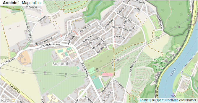 Armádní - mapa ulice