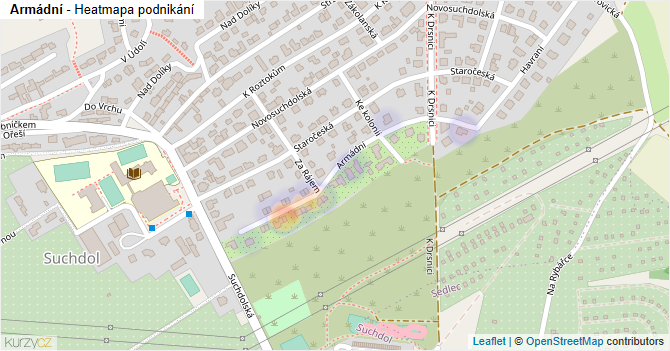 Armádní - mapa podnikání